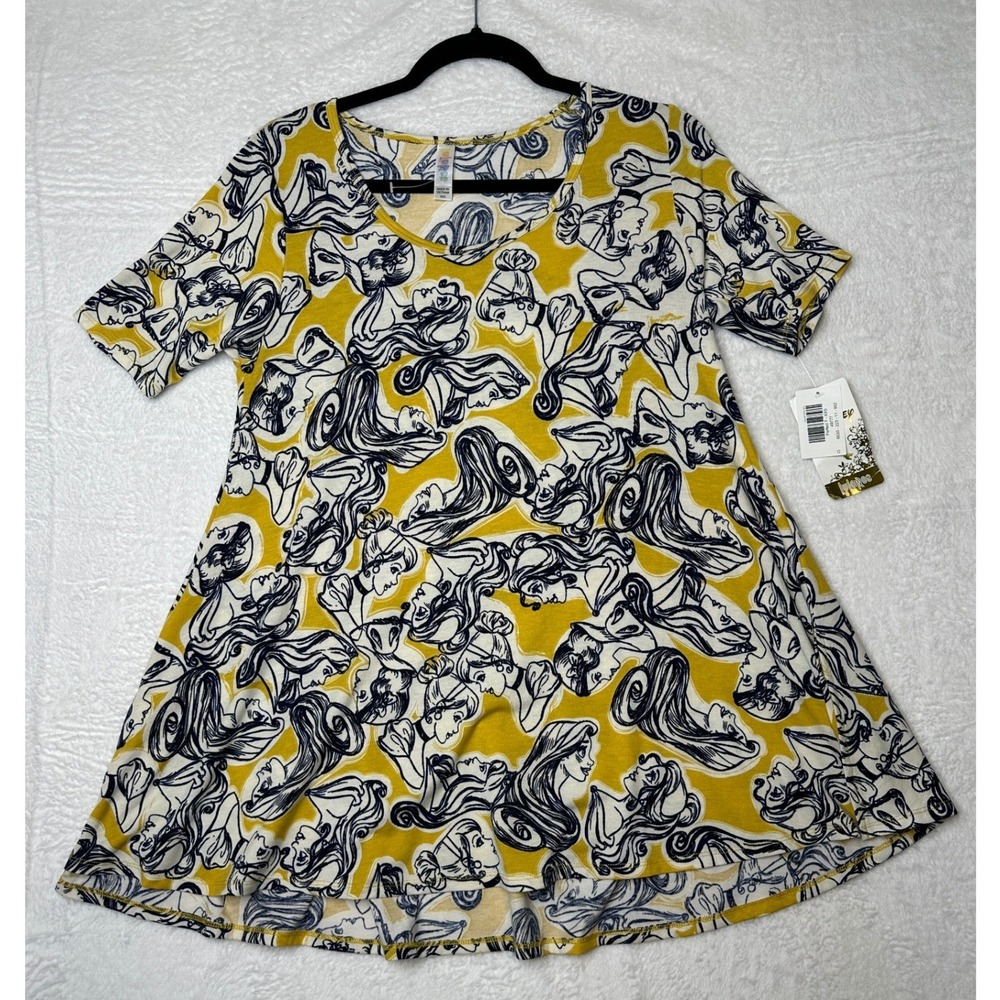 LuLaRoe Disney Perfect T XXS Yellow Princess Short Sleeve High Low NWT